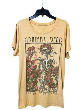 Grateful Dead Bertha Skull & Roses Spring Tour 1992 Tee Tan XXL